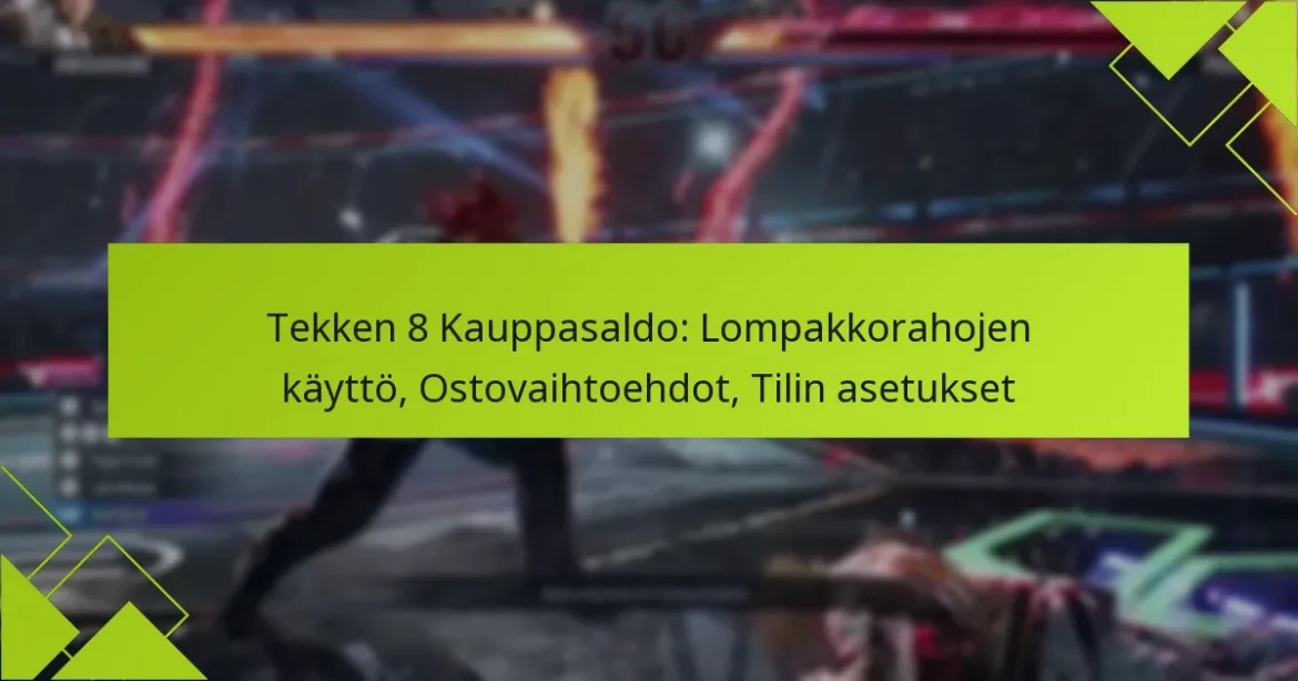Tekken 8 Kauppasaldo: Lompakkorahojen käyttö, Ostovaihtoehdot, Tilin asetukset